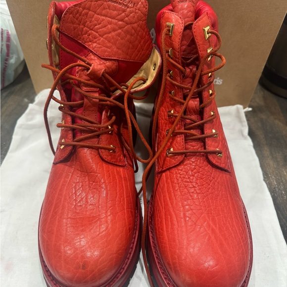 Buscemi Red Leather Men's Boots